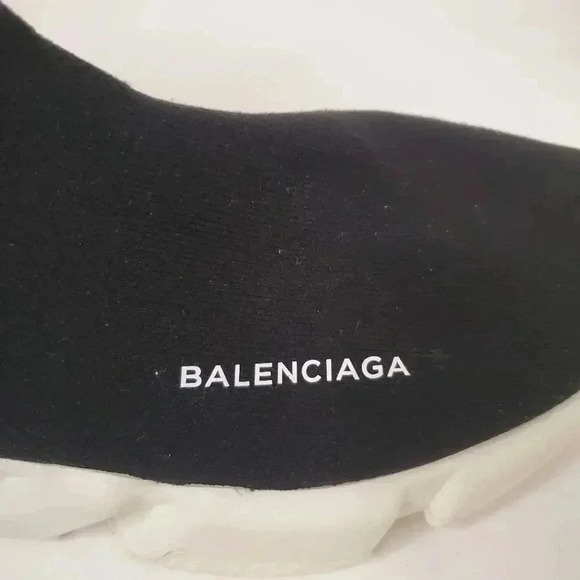 Balenciaga Black Knit Fabric Speed Trainer Slip On Sneakers - Picture 9 of 10